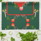 Kerstkerstkerstkerstkerstkeuken in Reindeer Kitche Theedoek (Gevouwen)