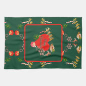 Kerstkerstkerstkerstkerstkeuken in Reindeer Kitche Theedoek (Horizontaal)