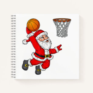 Kerstkerstkerstkerstkerstman Dunking een Basketbal Notitieboek