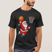 Kerstkerstkerstkerstkerstman Dunking een Basketbal T-shirt (Voorkant)