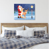 Kerstkerstkerstkerstkerstman en rendier canvas afdruk (Insitu (Slaapkamer))