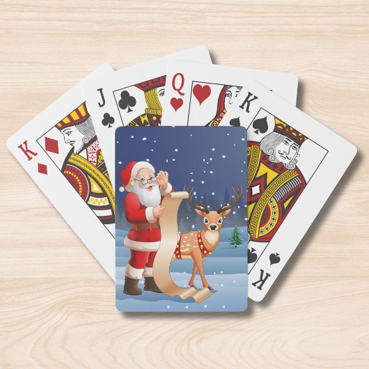 Kerstkerstkerstkerstkerstman en rendier pokerkaarten
