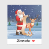 Kerstkerstkerstkerstkerstman en rendier sticker (Vel)