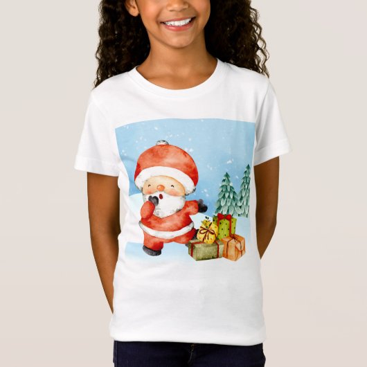 Kerstkerstkerstkerstkerstman met Cadeaus T-shirt (Voorkant)