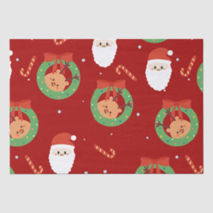 Kerstkerstkerstkerstkerstman met vrienden en snoep tissuepapier