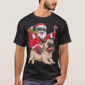 Kerstkerstkerstkerstkerstman Riding Pug Xmas Boys T-shirt (Voorkant)