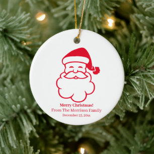 Kerstkerstkerstkerstkerstman rode witte datum keramisch ornament