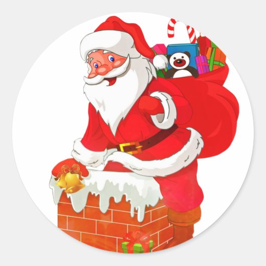 kerstkerstkerstkerstkerstman ronde sticker (Voorkant)