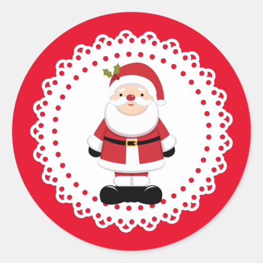 kerstkerstkerstkerstkerstman ronde sticker (Voorkant)