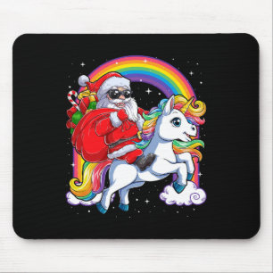 Kerstkerstkerstkerstkerstman Unicorn Xmas meisjes Muismat