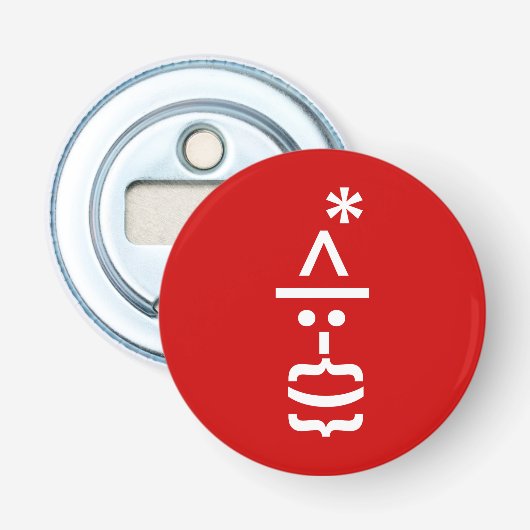 Kerstkerstkerstkerstkerstmanie Button Flesopener (Voorkant)
