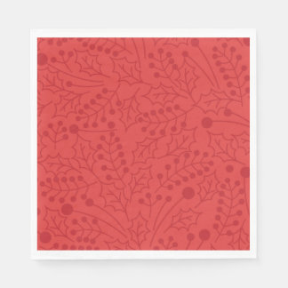 Kerstkerstkerstkerstkunst Holly Leaf Print Servet