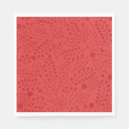 Kerstkerstkerstkerstkunst Holly Leaf Print Servet (Voorkant)
