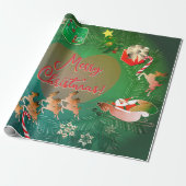 Kerstkerstkerstkerstman Cadeaupapier (Uitgerold)