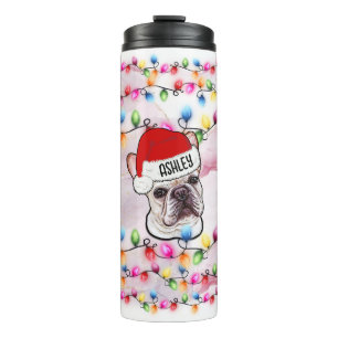 Kerstkerstkerstkerstman, Franse Bulldog Dog Head Thermosbeker