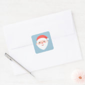 Kerstkerstkerstkerstman lichtblauw vierkante sticker (Envelop)