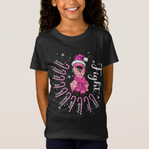 Kerstkerstkerstkerstman met borstkanker met roze l t-shirt