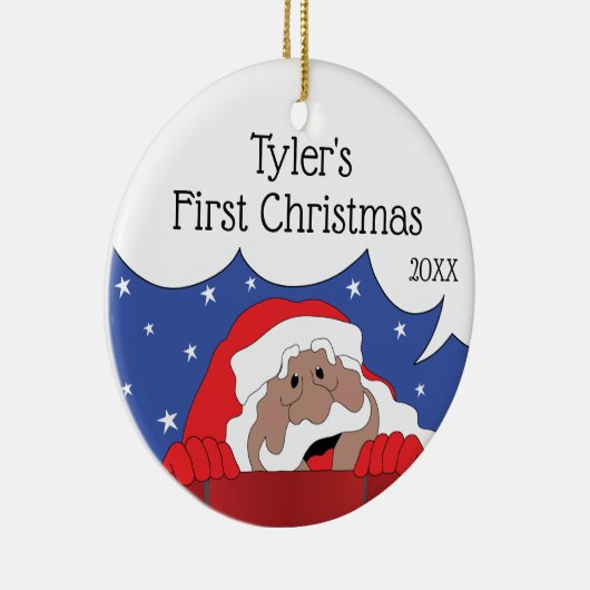 Kerstkerstkerstkerstman met kleur Zegt Keramisch Ornament (Rechts)