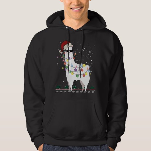 Kerstkerstkerstkerstman met Ugly Xmas Tree Alpaca Hoodie (Voorkant)