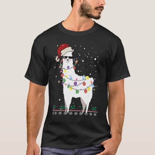 Kerstkerstkerstkerstman met Ugly Xmas Tree Alpaca T-shirt (Voorkant)