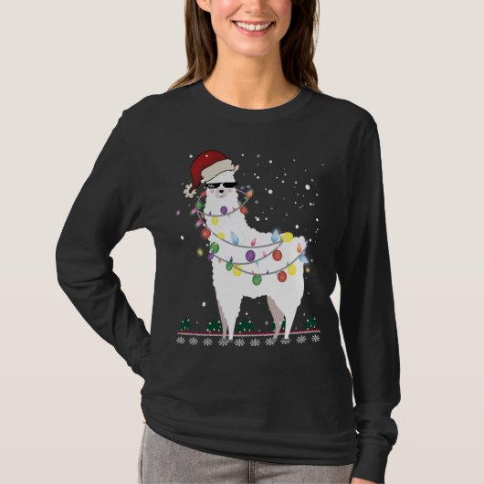 Kerstkerstkerstkerstman met Ugly Xmas Tree Alpaca  T-shirt (Voorkant)
