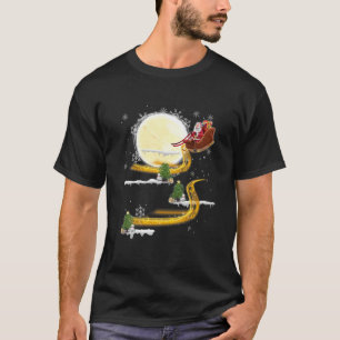 Kerstkerstkerstkerstman Riding Pug Funny Pug Dog X T-shirt