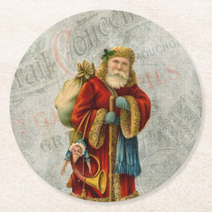  kerstkerstkerstkerstman ronde kartonnen onderzetter