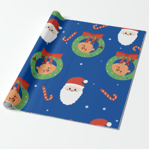 KerstkerstkerstKerstman, snoepsuikerriet en Wreath Cadeaupapier