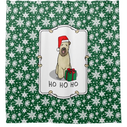 Kerstkerstkerstkerstman Wieten Terrier (piepend 1b Douchegordijn (Voorkant)