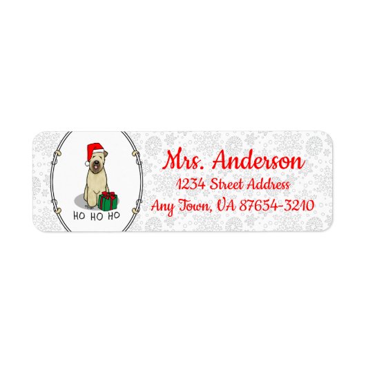 Kerstkerstkerstkerstman Wieten Terrier (piepend 1b Etiket (Voorkant)