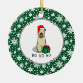 Kerstkerstkerstkerstman Wieten Terrier (piepend 1b Keramisch Ornament (Voorkant)