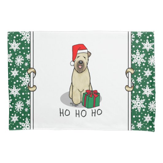 Kerstkerstkerstkerstman Wieten Terrier (piepend 1b Kussensloop (Voorkant-Links)