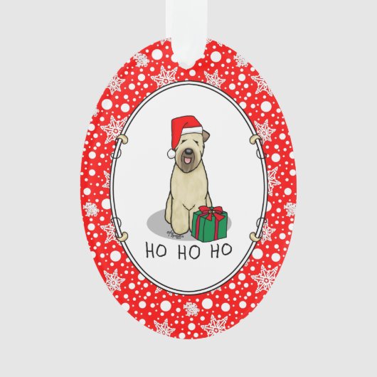 Kerstkerstkerstkerstman Wieten Terrier (piepend 1b Ornament (voorkant)