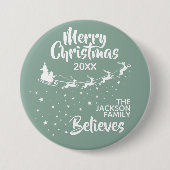 Kerstkerstkerstkerstman's dikkere herenfamilie ronde button 7,6 cm (Voorkant)