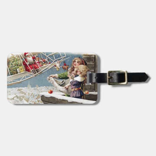 Kerstkerstkerstkerstmis Vintage Bagagelabel (Voorkant horizontaal)