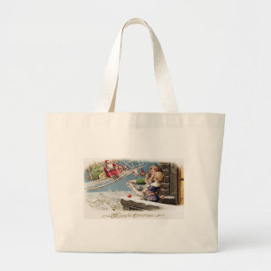 Kerstkerstkerstkerstmis Vintage Grote Tote Bag