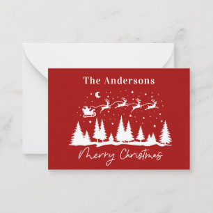 kerstkerstkerstkersttaart en rendierslee notitiekaartje