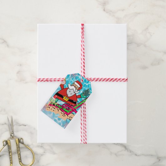 Kerstkerstkerstkerstvis Labels met cadeautjes Cadeaulabel (Met Touw)