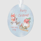 Kerstkerstkerstkoepel met rendierfeestdag-ceram ornament (voorkant)