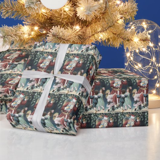 Kerstkerstkerstman en kind cadeaupapier (Feestdagen)