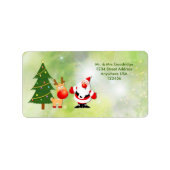 Kerstkerstkerstman en rudolf-adreslabel etiket (Voorkant)