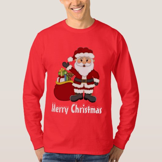 Kerstkerstkerstman en zijn tas mannen t-shirt (Voorkant)