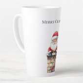 KerstkerstKerstman in Chimney Latte Mok (Linkerhoek)