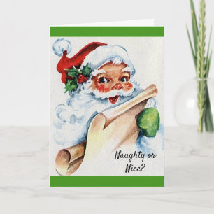 Kerstkerstkerstman met Vintage kerstman Naughty of Kaart