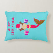 Kerstkerstkerstmeisje kerstkerstman kerstman kerst accent kussen (Achterkant)