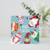 Kerstkerstkerstmis en Kaart met vriendschappelijke (Staand voorkant)