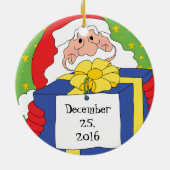 KerstkerstkerstOrnament "Santa Cadeaus" Keramisch Ornament (Achterkant)