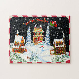 Kerstkerstman en rendierpuzzel "Ho, Ho, Ho" Legpuzzel