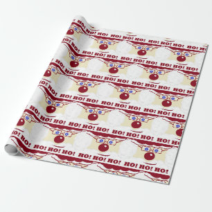Kerstkerstman HO! HO! HO! Hij kijkt naar je! Cadeaupapier
