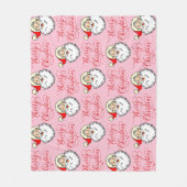 Kerstkerstman kerstman roze fleece Blanket Deken (Voorkant)